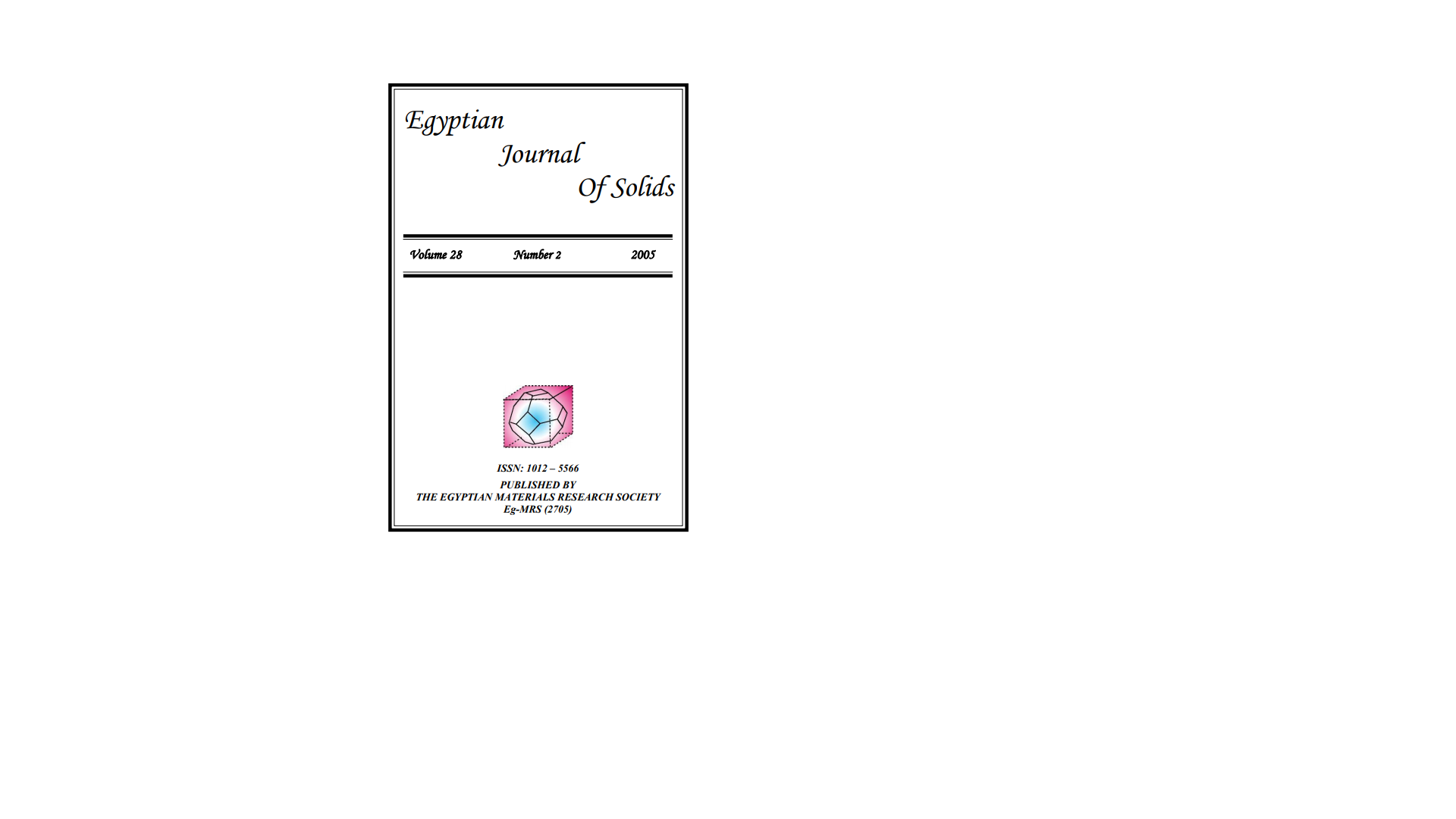 Egyptian Journal of Solids