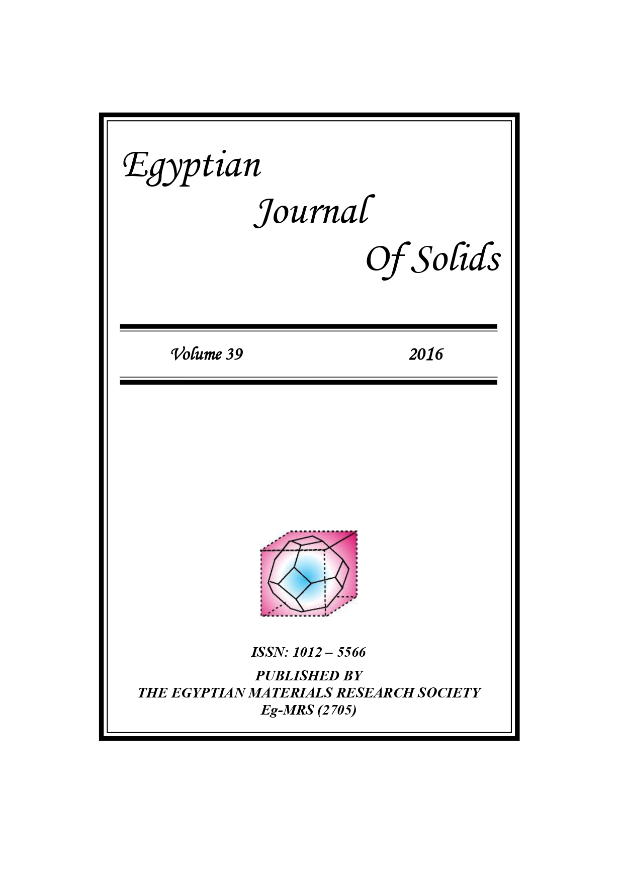 Egyptian Journal of Solids